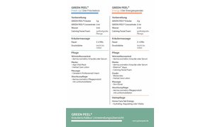 DR. MED. SCHRAMMEK Green Peel® Classic, Fresh up  & Energy Behandlungsablauf DIN A5
